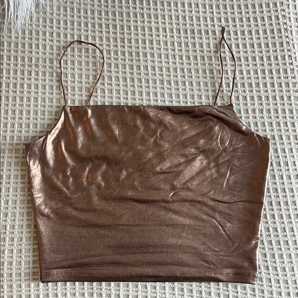 Aritzia | Little Moon Metallic Bungee Crop - Picture 1 of 4